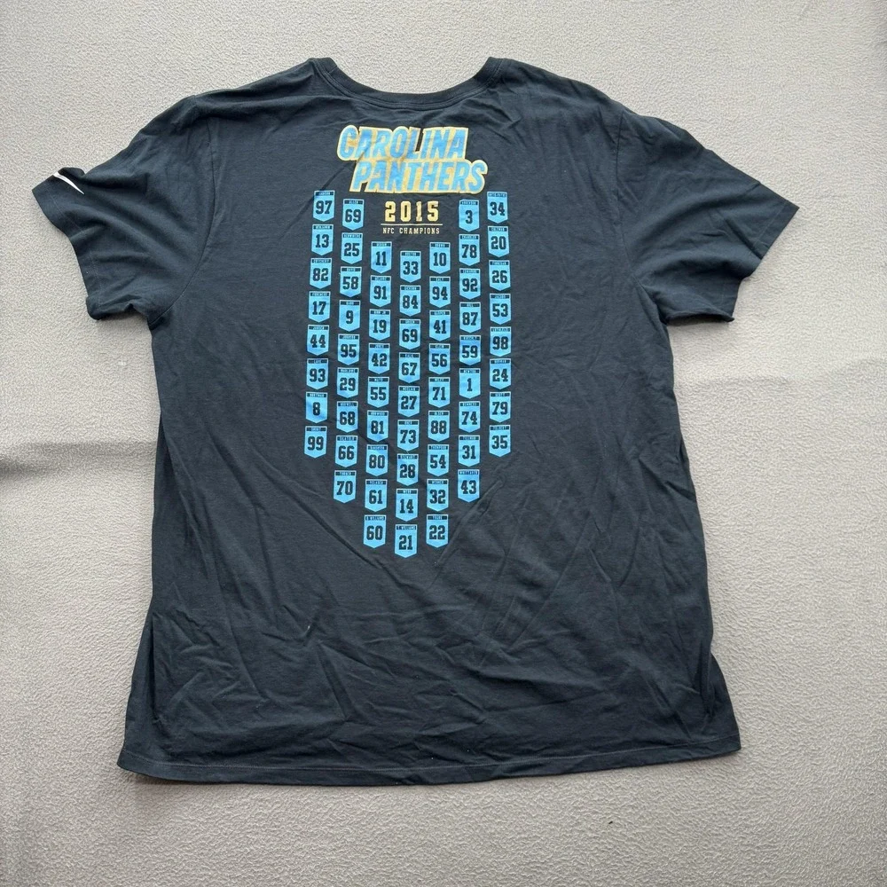Carolina Panthers Shirt Mens 2XL Black NFL Football Super Bowl 50 Nike